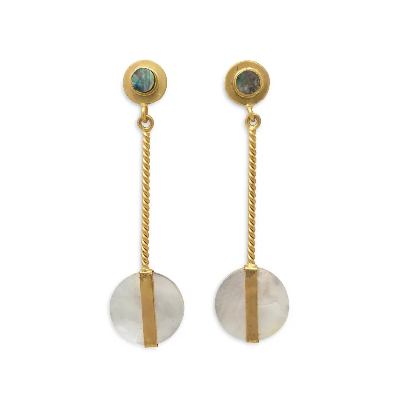 Abalone Shell Drop Earrings sold by T&C Floral Company