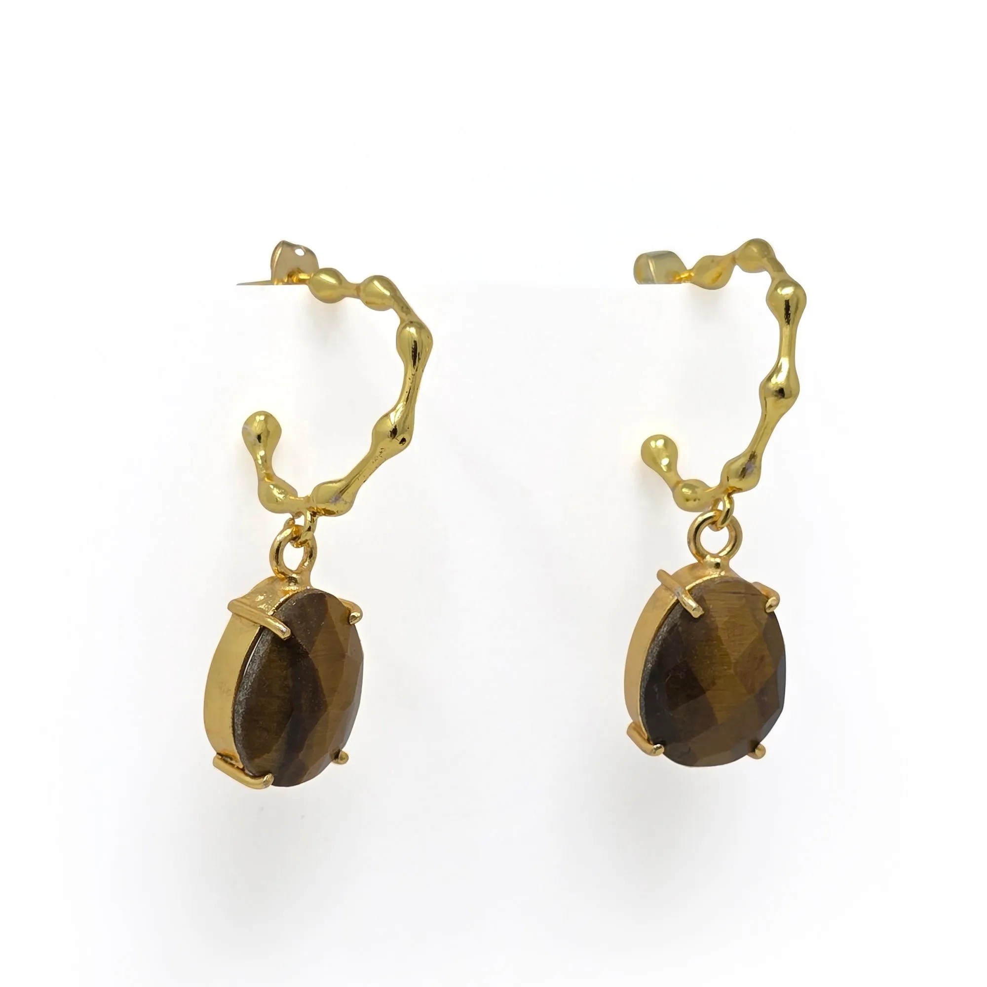 Iridescent Brown Statement Hoops sold by T&C Floral Company