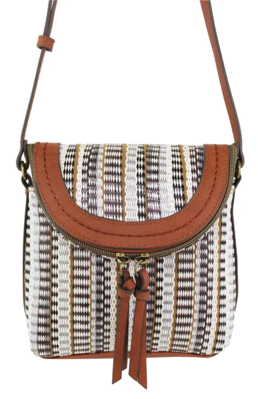 Metro Crossbody in White Stripe sold by T-Shirt & Jeans