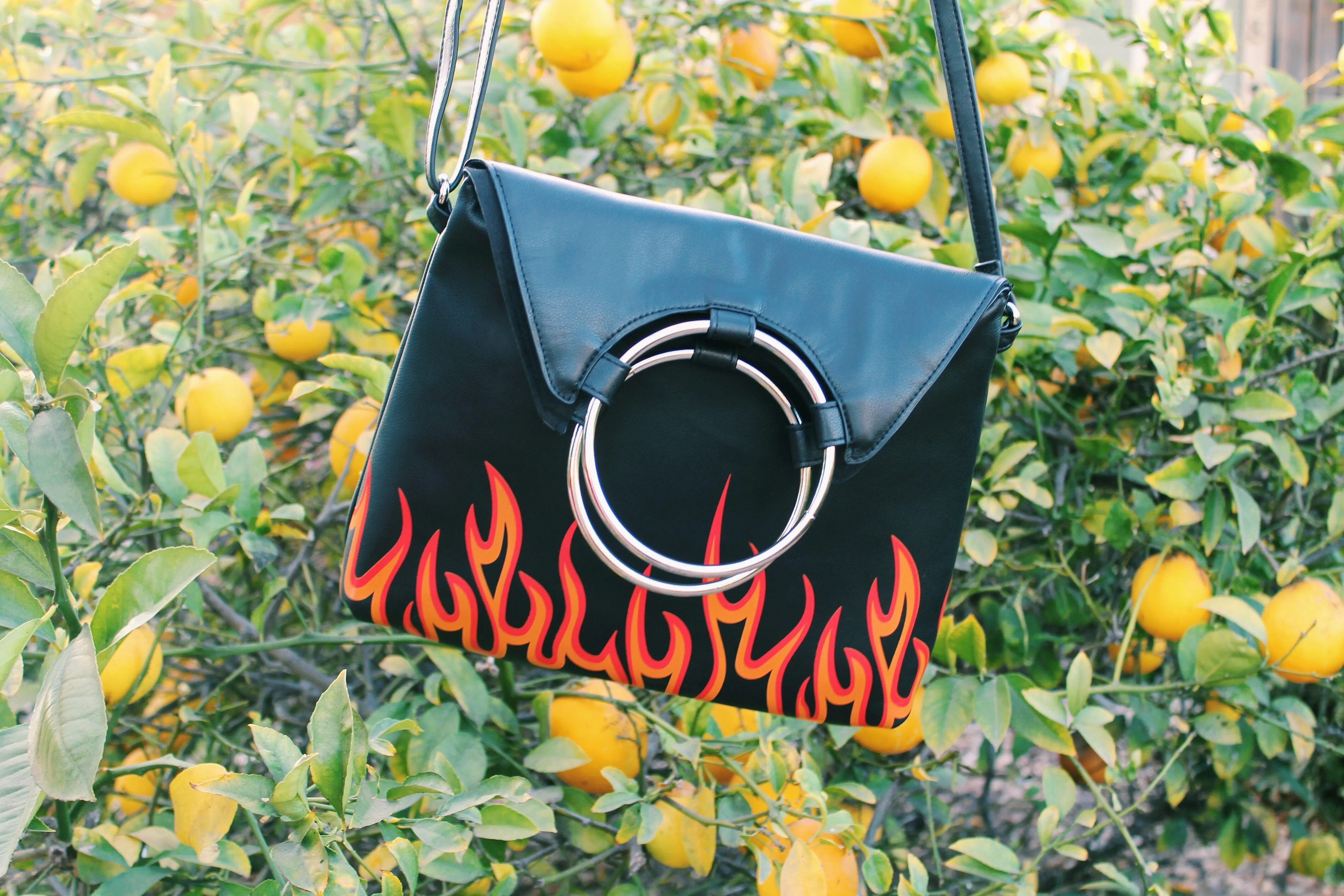 Lexi Ring Fold-over Satchel in Flamin' Hot sold by T-Shirt & Jeans product image thumbnail 3