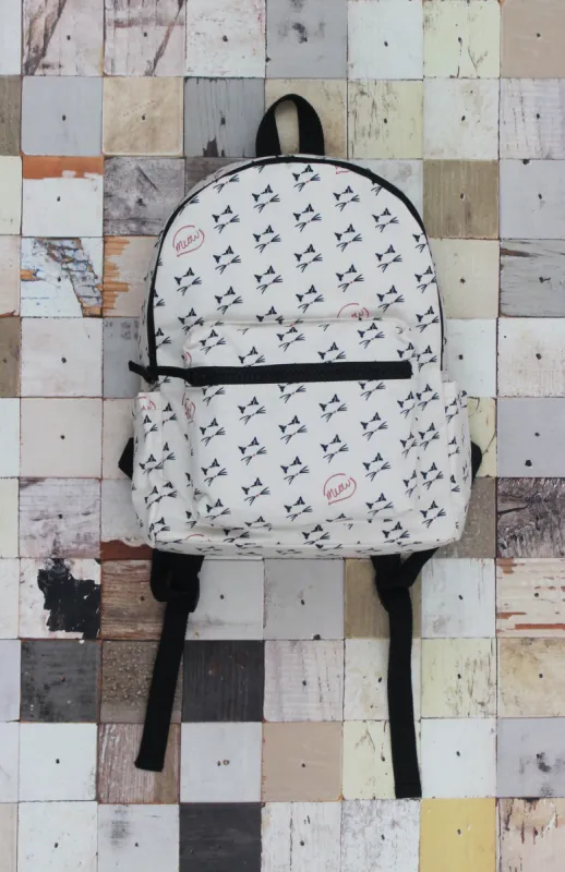 Campus Backpack in White Meow sold by T-Shirt & Jeans
