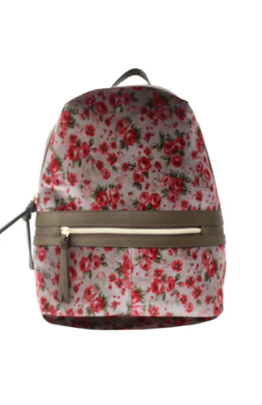 Velvet Floral Backpack in Grey sold by T-Shirt & Jeans