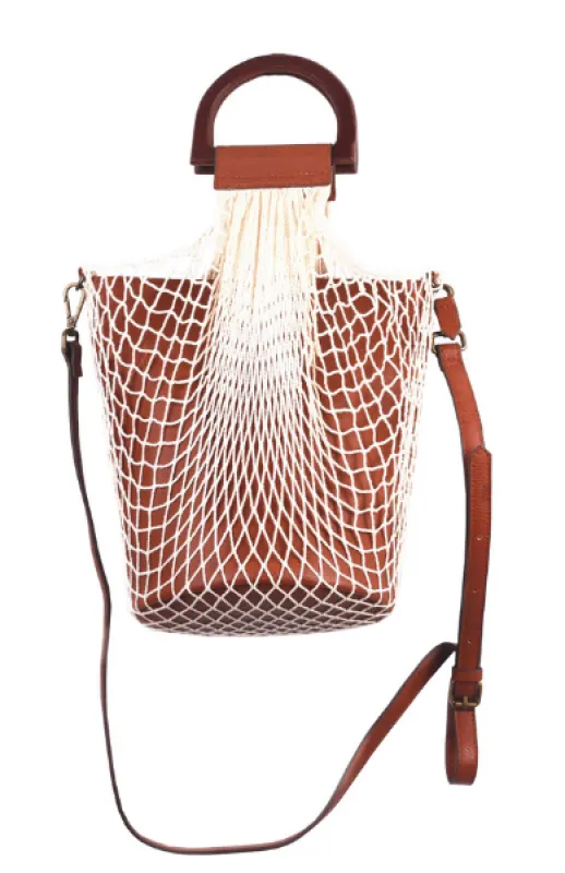 Seneca Net Tote in Cognac made by T-Shirt & Jeans