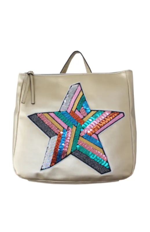 Polly Square Backpack in Gold sold by T-Shirt & Jeans