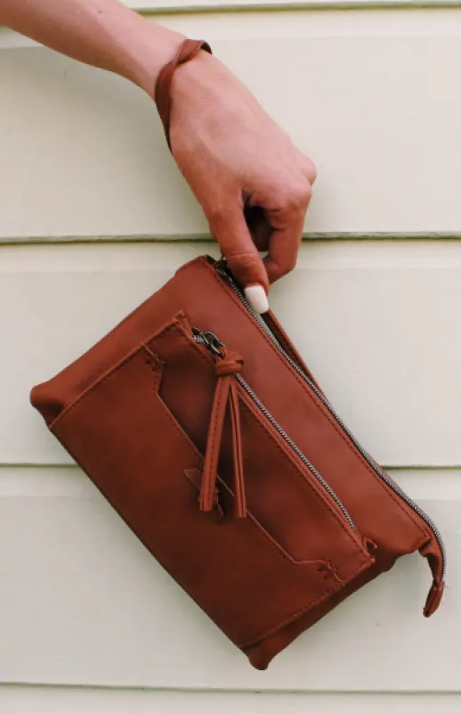 Maria Wristlet in Cognac sold by T-Shirt & Jeans