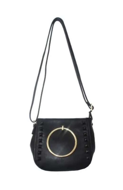 Aubrey Ring Handle Crossbody in Black made by T-Shirt & Jeans