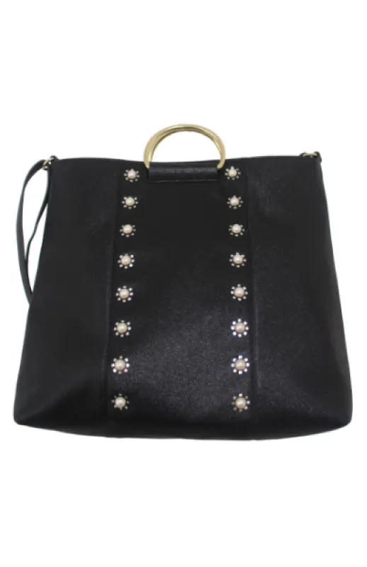 Pearled Ring Tote in Black sold by T-Shirt & Jeans