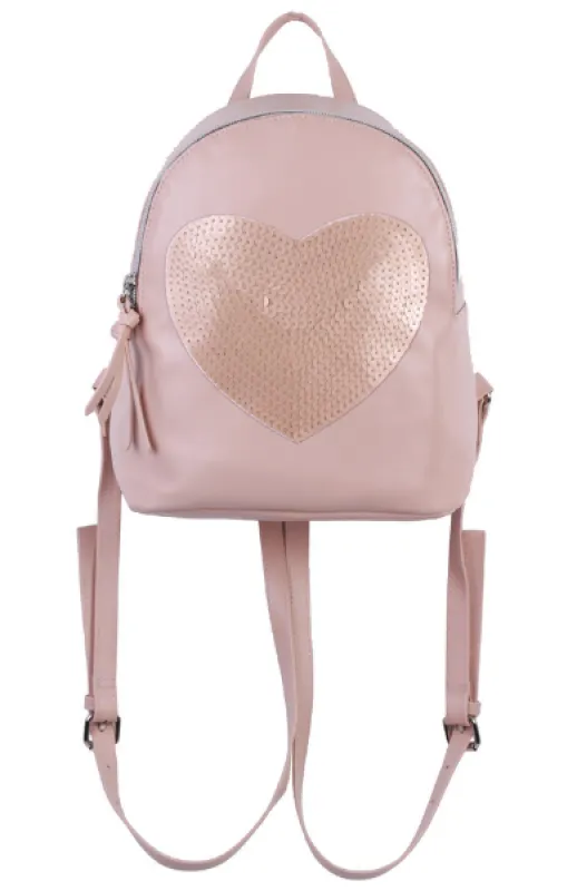 Sparkle Heart Backpack in Blush sold by T-Shirt & Jeans