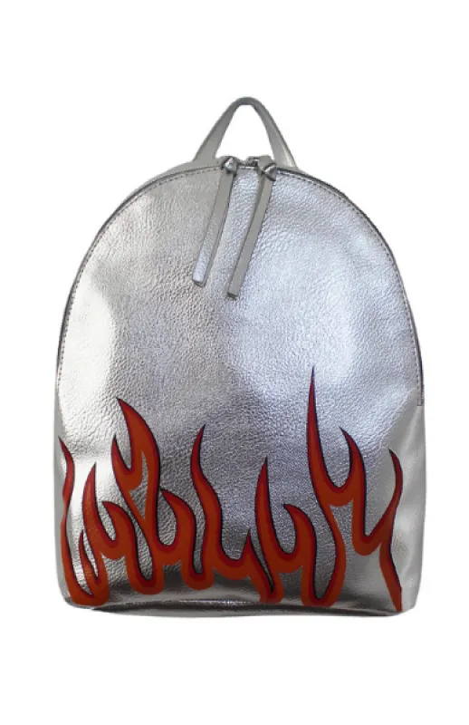 Jane Mini Dome Backpack in Silver Flamin' Hot sold by T-Shirt & Jeans