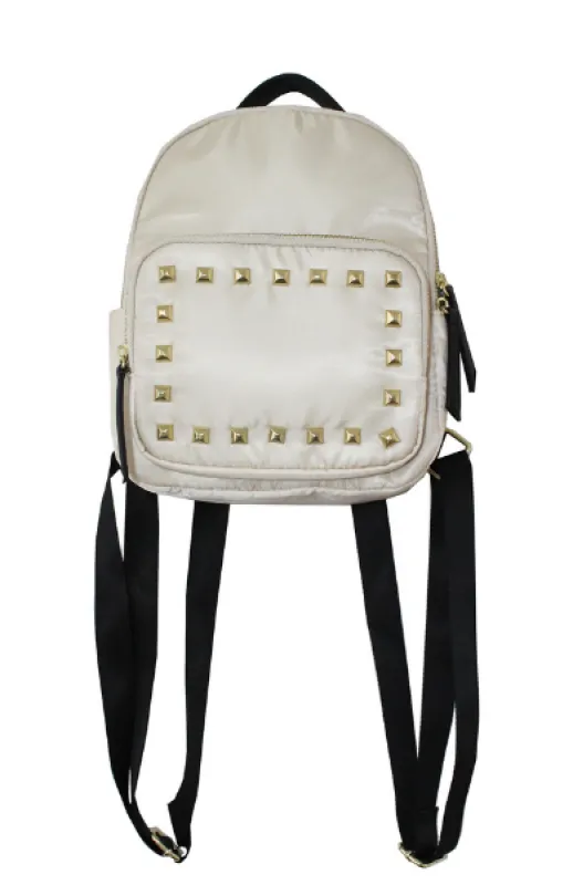 Nylon Backpack With Studs in Bone sold by T-Shirt & Jeans
