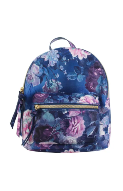 Summer Blooms Backpack in Navy & Violet sold by T-Shirt & Jeans