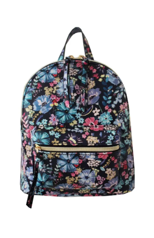 Summer Blooms Backpack in Black & Blue sold by T-Shirt & Jeans
