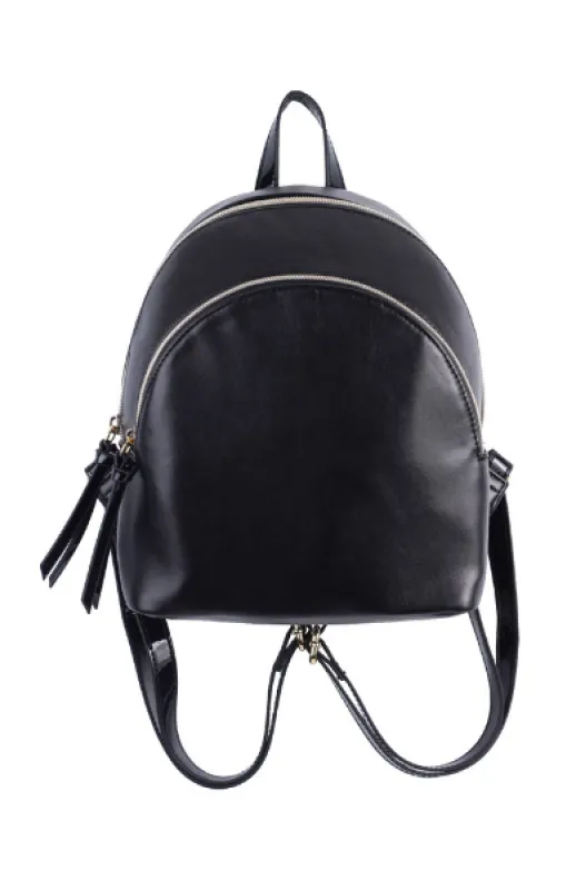 Charlotte Double Zip Backpack in Black sold by T-Shirt & Jeans