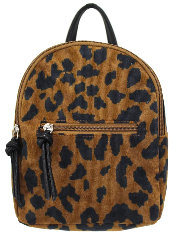 Corduroy Mikey Backpack in Leopard sold by T-Shirt & Jeans