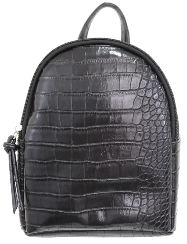 Mikey Backpack in Black Croc sold by T-Shirt & Jeans