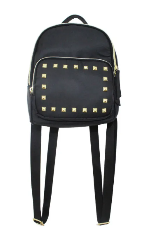 Nylon Backpack With Studs in Black sold by T-Shirt & Jeans