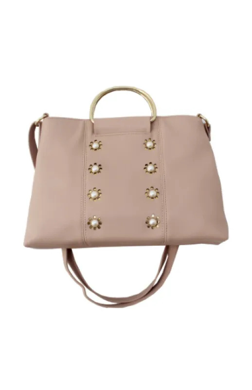 Pearled Ring Satchel in Blush sold by T-Shirt & Jeans