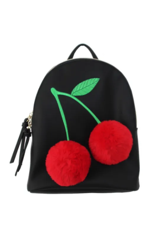 3D Cherry Backpack in Black sold by T-Shirt & Jeans