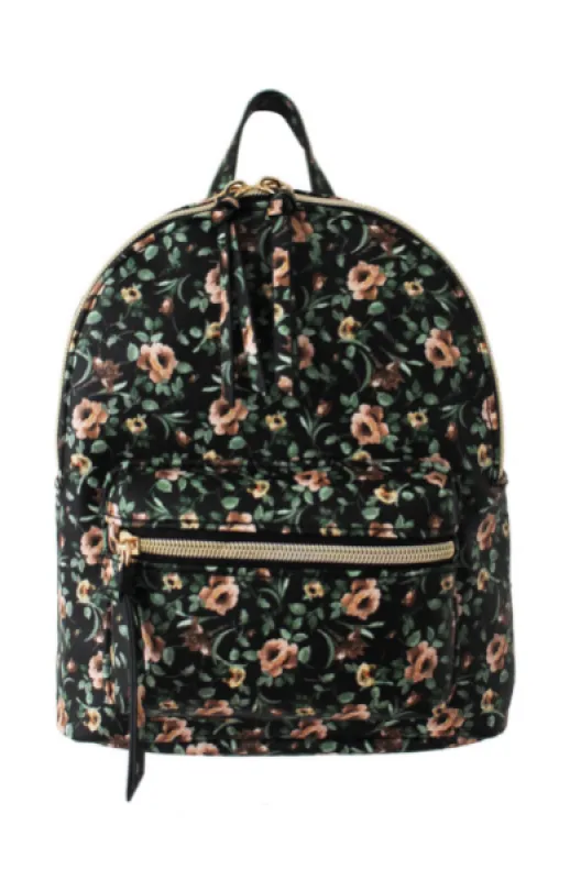 Summer Blooms Backpack in Black & Green sold by T-Shirt & Jeans