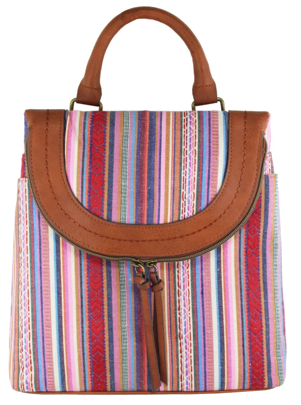 Metro Backpack in Pink Stripe made by T-Shirt & Jeans