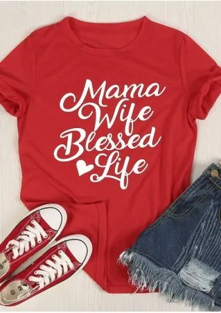 Mama Wife Blessed Life T-Shirt sold by T-Shirt Addicts product image thumbnail 3