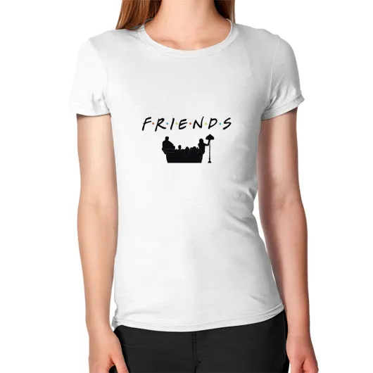 Friends (TV Show) Logo w/Cast and Couch Silhouette T-Shirt sold by T-Shirt Addicts product image thumbnail 2