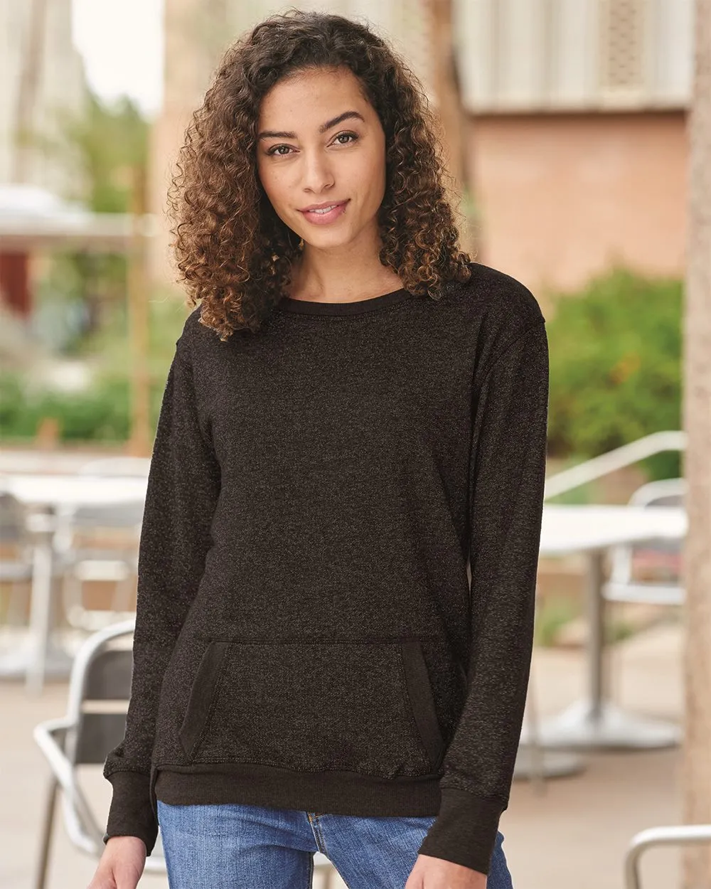 J. America Women’s Glitter French Terry Sweatshirt* sold by T-Shirt Addicts product image thumbnail 2