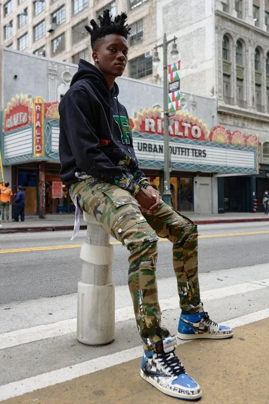 CHENILLE PATCH & HAND PAINT HOODIE sold by T-Shirt Addicts product image thumbnail 3