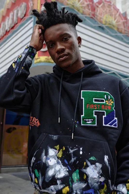 CHENILLE PATCH & HAND PAINT HOODIE sold by T-Shirt Addicts