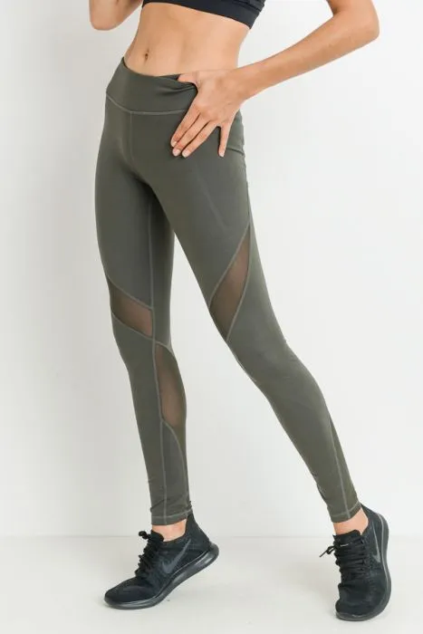 Slanted Wrap Mesh Full Leggings* sold by T-Shirt Addicts