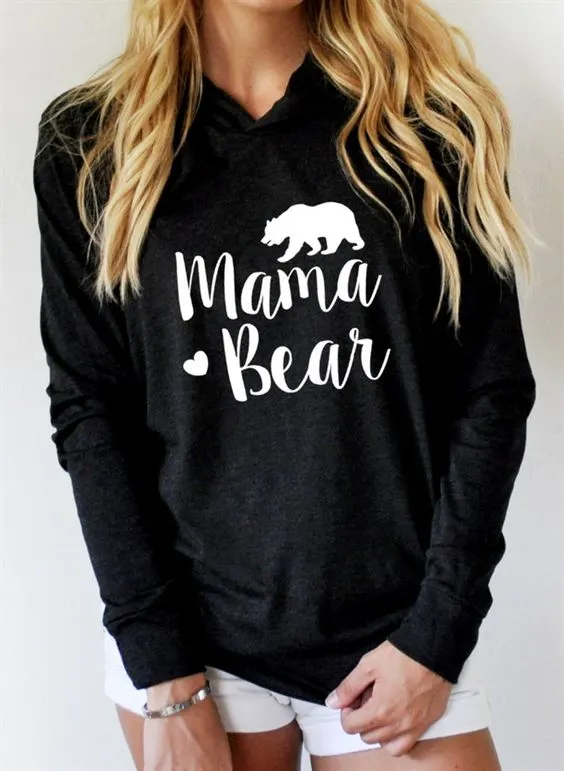 Mama Bear Long Sleeve Hooded T-Shirt* sold by T-Shirt Addicts