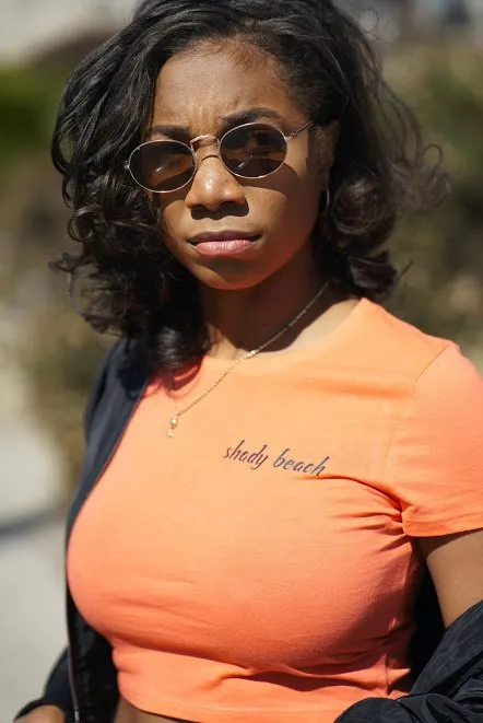 Shady Beach Crop Top T-Shirt sold by T-Shirt Addicts product image thumbnail 2