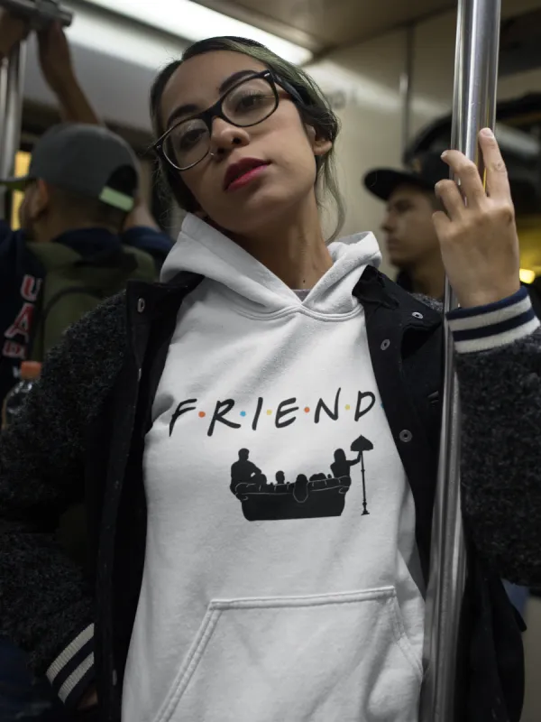 Friends Logo w/Cast & Couch Silhouette Hoodie* sold by T-Shirt Addicts