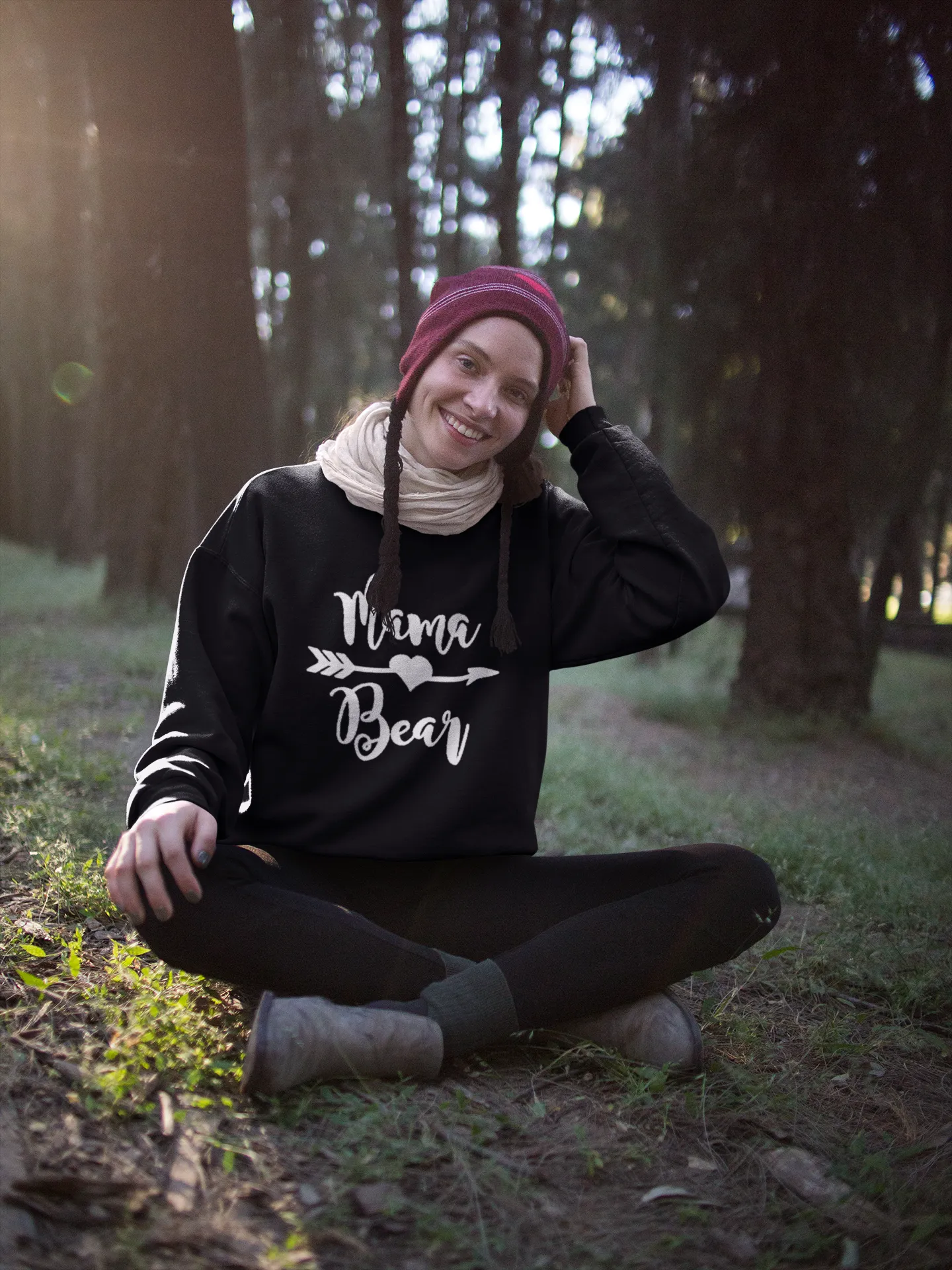 Mama Bear w/Heart + Arrow Sweatshirt / Hoodie sold by T-Shirt Addicts