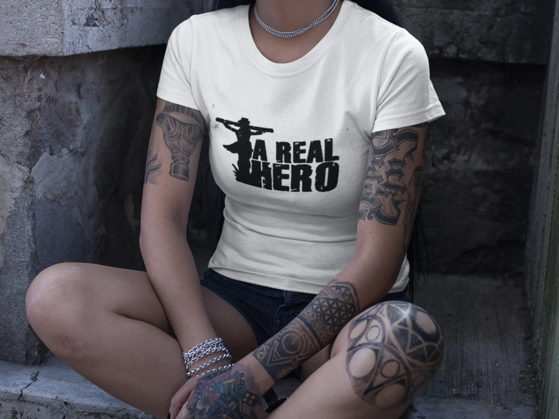 A Real Hero T-Shirt* sold by T-Shirt Addicts product image thumbnail 3