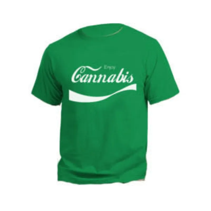 Enjoy Cannabis Coca Cola Font T-Shirt sold by T-Shirt Addicts