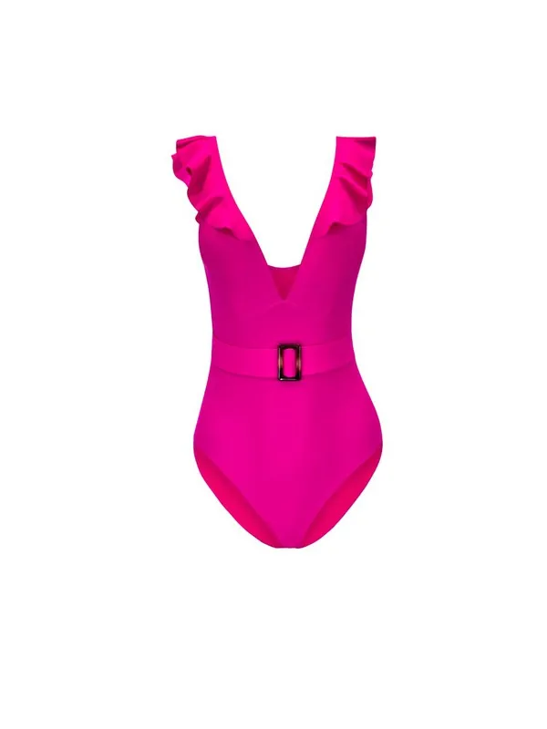 Ruffle One Piece with Waist Belt sold by T-Shirt Addicts product image thumbnail 2