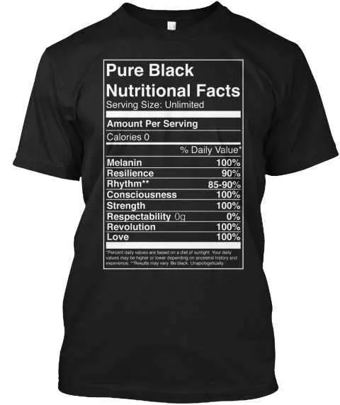 Pure Black Nutritional Facts T-Shirt sold by T-Shirt Addicts product image thumbnail 2