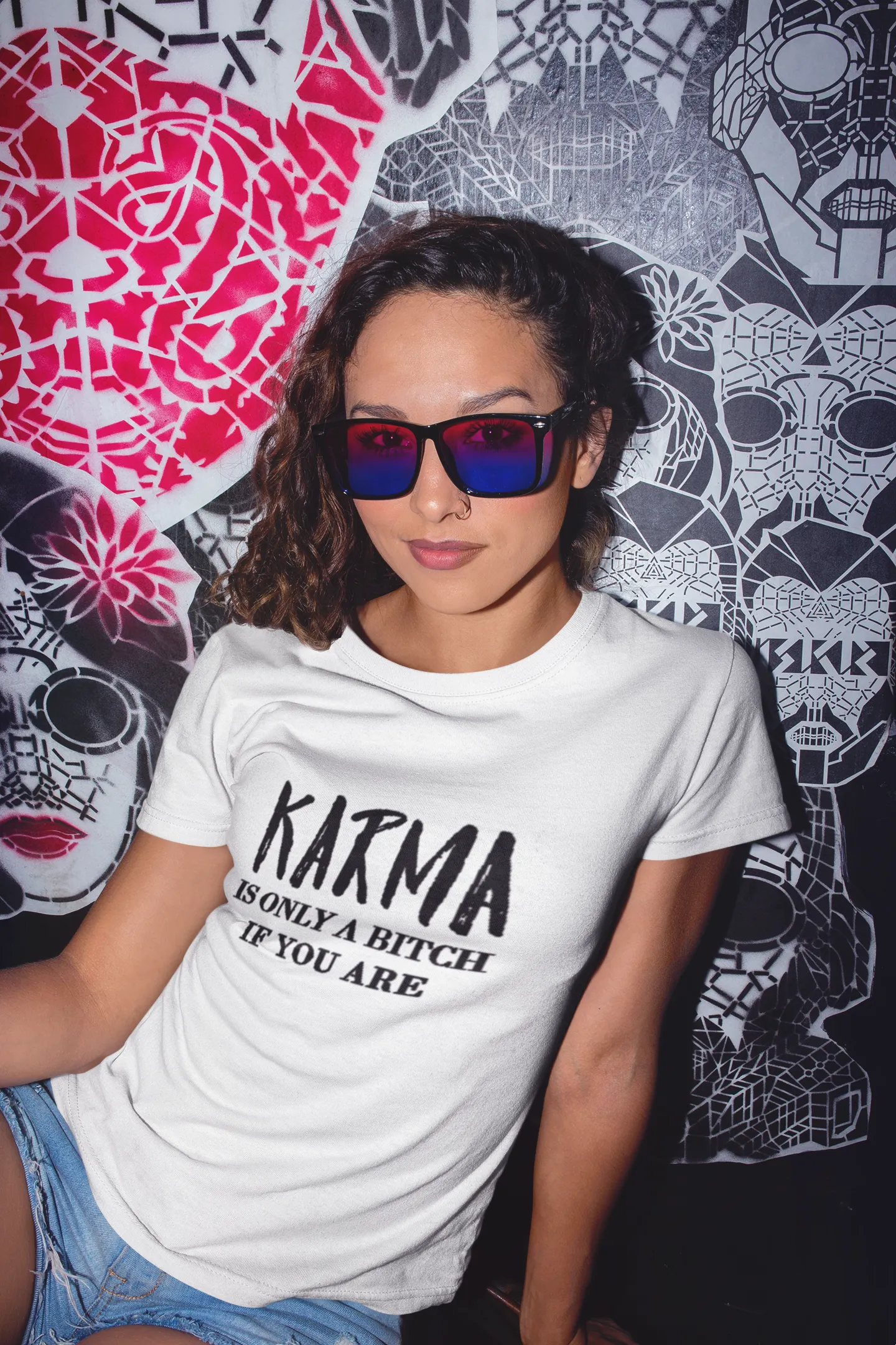 Karma Is Only A Bitch If You Are T-Shirt* sold by T-Shirt Addicts product image thumbnail 2
