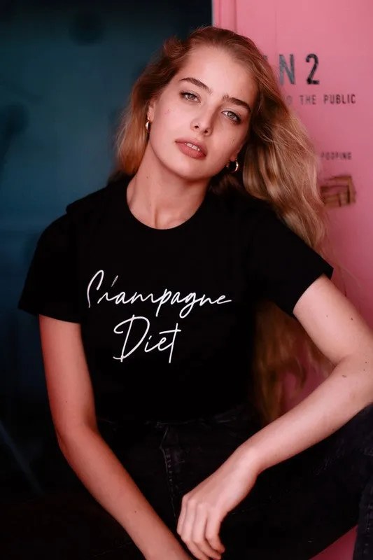 Champagne Diet T-Shirt* sold by T-Shirt Addicts
