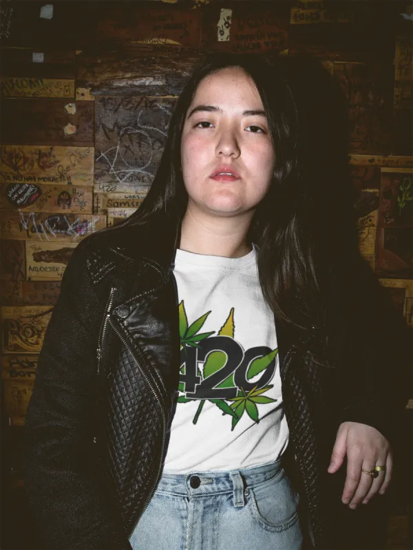 420 w/Marijuana Leaves T-Shirt* sold by T-Shirt Addicts