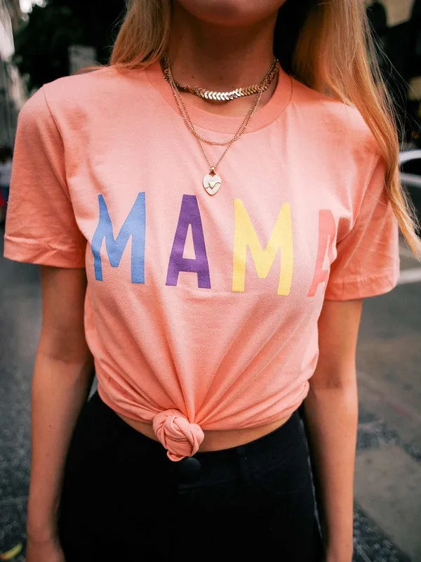 Mama Colorful Print T-Shirt* sold by T-Shirt Addicts product image thumbnail 4