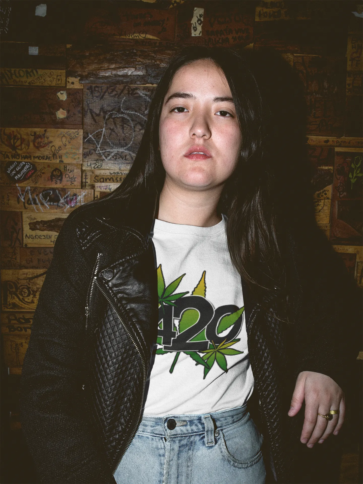 420 w/Marijuana Leaves T-Shirt* sold by T-Shirt Addicts product image thumbnail 2