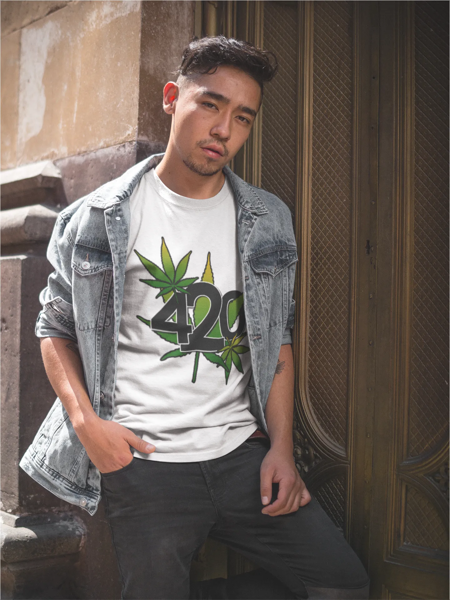 420 w/Marijuana Leaves T-Shirt* sold by T-Shirt Addicts