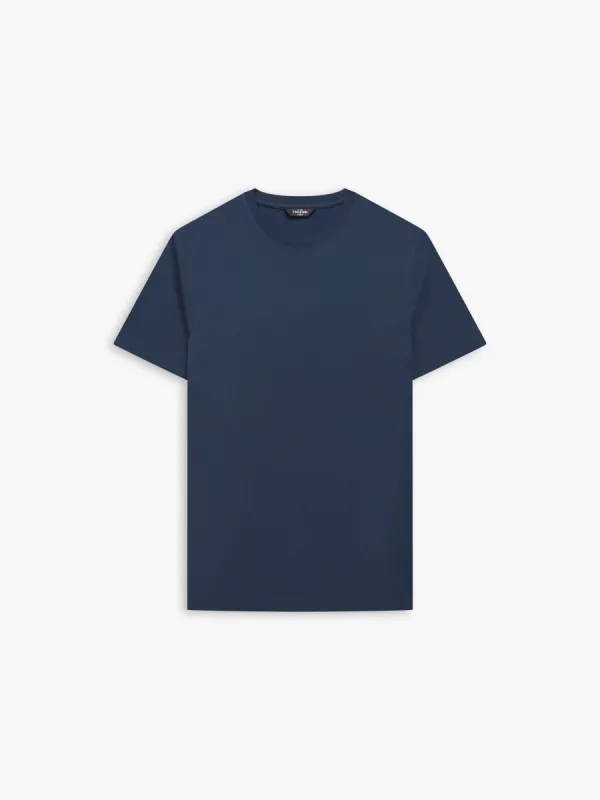 Navy Blue Organic Cotton Crew Neck T-Shirt sold by T.M.Lewin