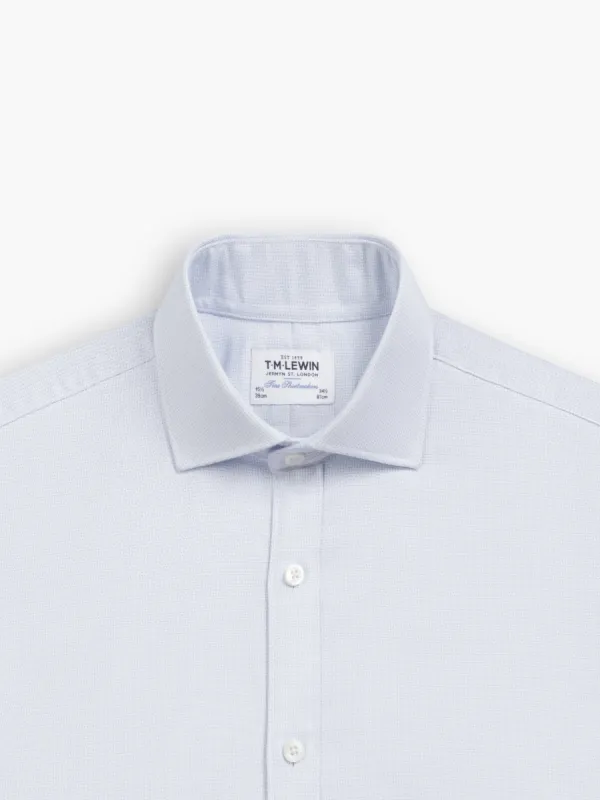 Blue Multi Cross Geo Dobby Slim Fit Single Cuff Cutaway Collar Shirt sold by T.M.Lewin