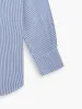 Non-Iron Navy Blue Bengal Stripe Twill Slim Fit Single Cuff Classic Collar Shirt sold by T.M.Lewin