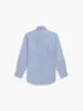 Non-Iron Navy Blue Bengal Stripe Twill Slim Fit Single Cuff Classic Collar Shirt sold by T.M.Lewin