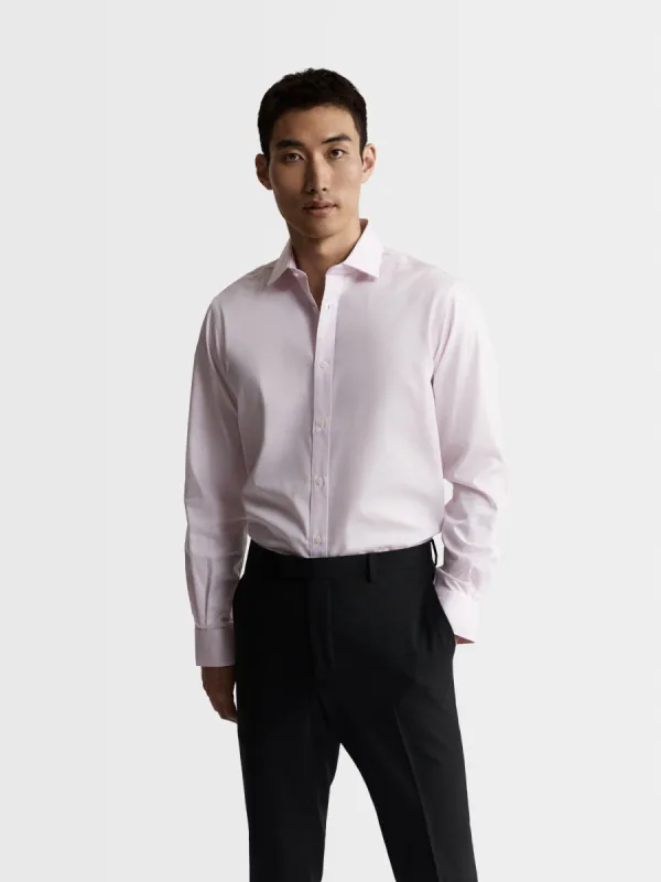 Max Performance Pink Twill Slim Fit Single Cuff Classic Collar Shirt sold by T.M.Lewin