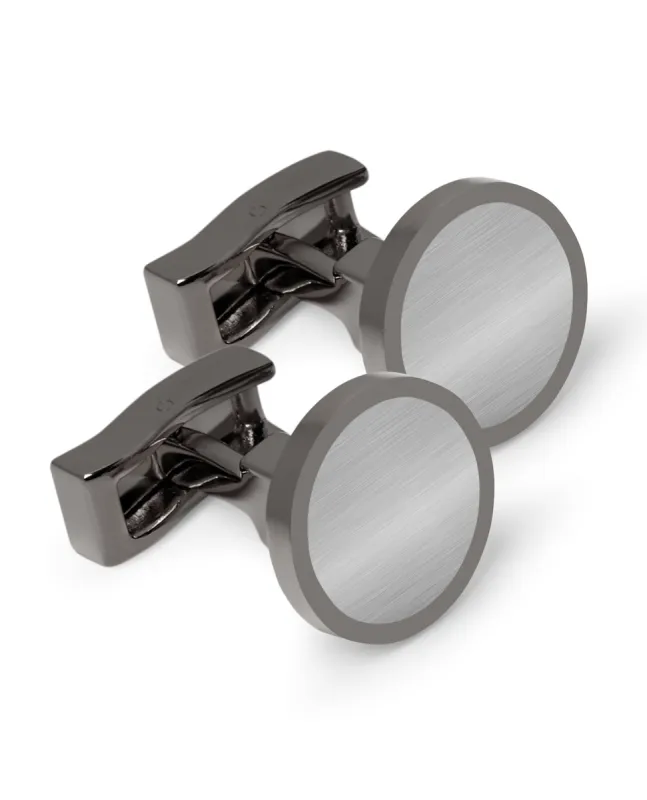 The Gunmetal Circle Cufflinks sold by T.M.Lewin